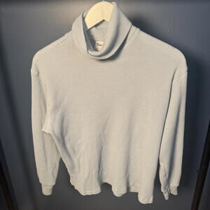 TNA Aritzia Waffle Knit Turtleneck Sweater Women’s 2XS Light Blue